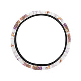 Giraffe Pattern Print Design 02 Car Steering Wheel Cover