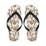 Sloths hanging on the tree pattern Unisex Flip Flops