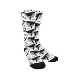 Black whale pattern Crew Socks