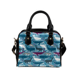 Whale design pattern Shoulder Handbag