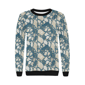 Sea turtle Polynesian Tribal design pattern Women's Crew Neck Sweatshirt