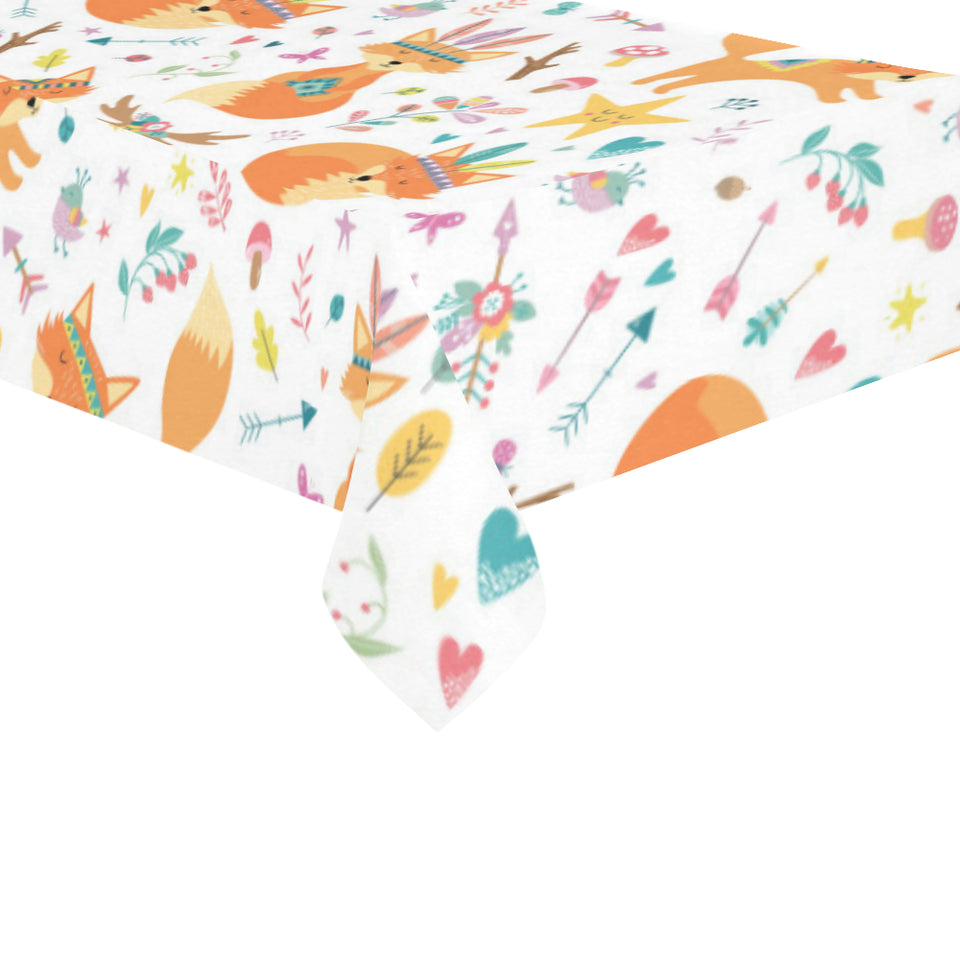 cute tribal fox pattern Tablecloth