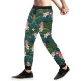Parrot Palm tree leaves flower hibiscus pattern Unisex Casual Sweatpants