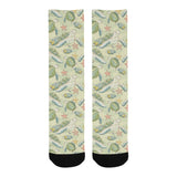 Hand drawn sea turtle fish pattern Crew Socks