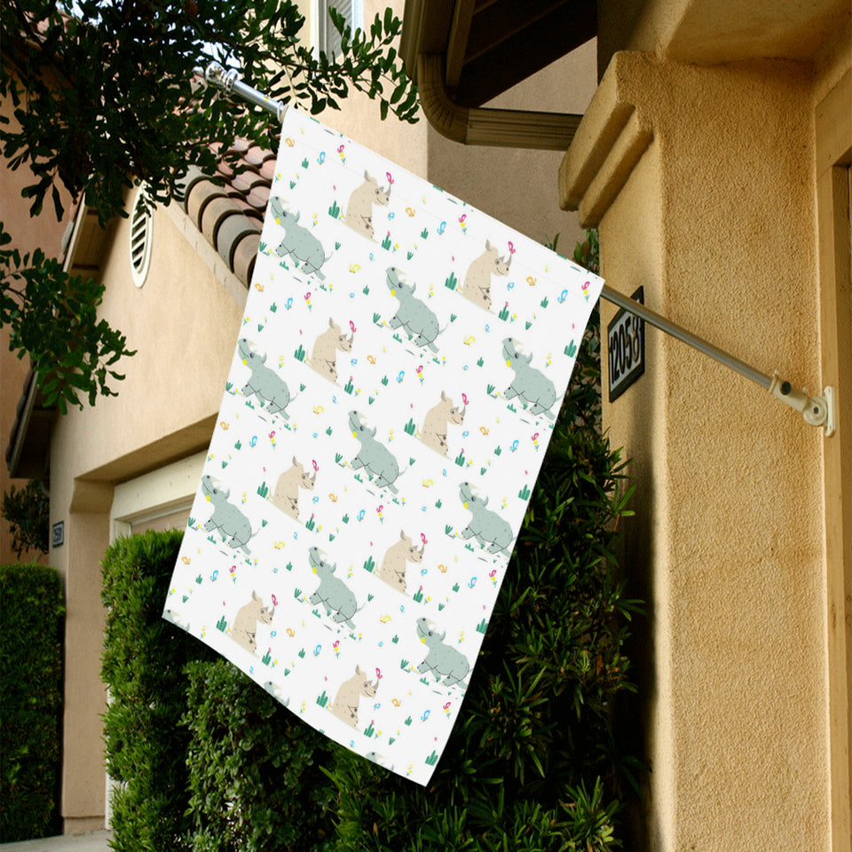 Cute Rhino pattern House Flag Garden Flag