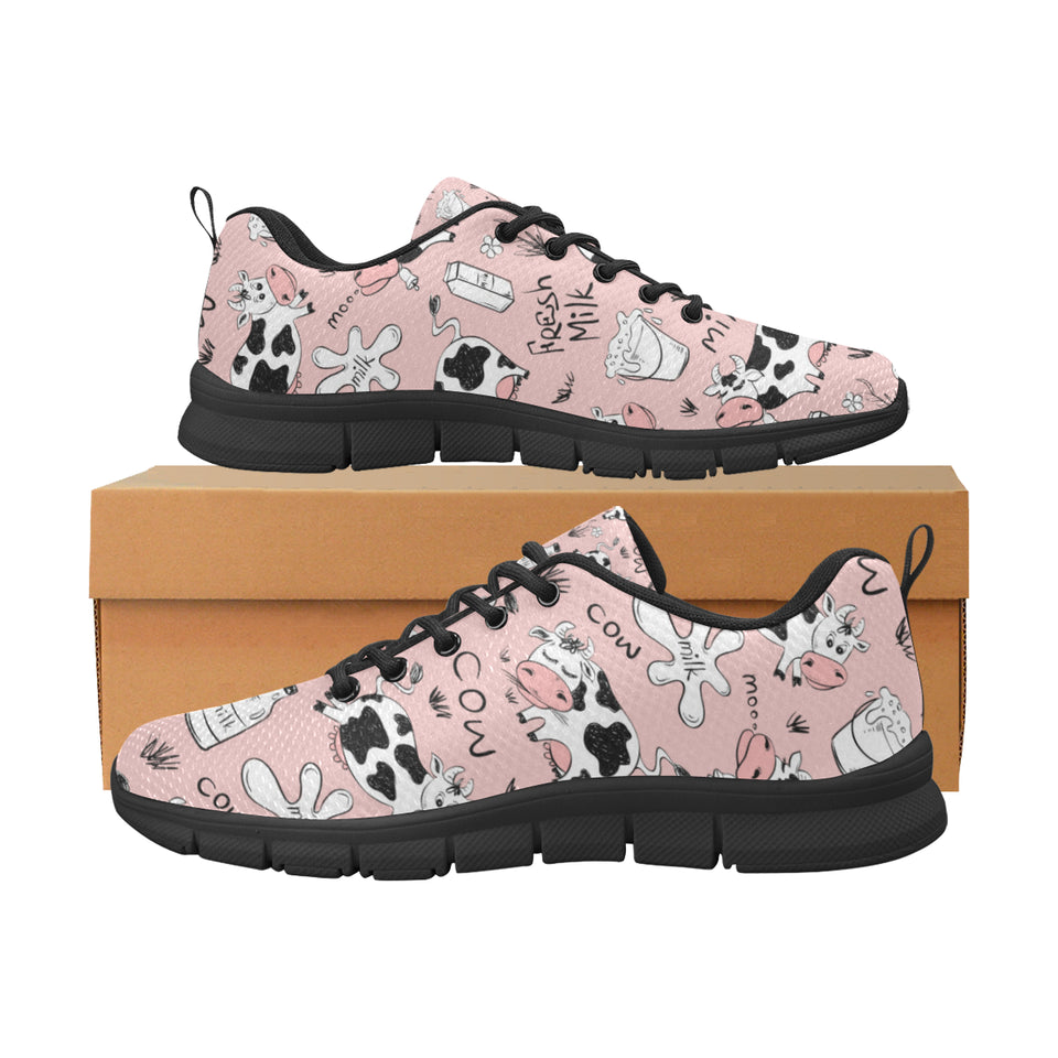Cows milk product pink background Women's Sneaker Shoes