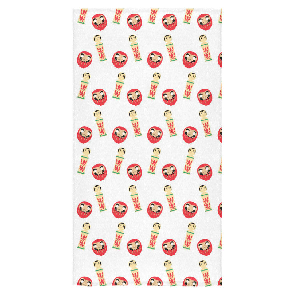 Daruma japanese wooden doll Bath Towel