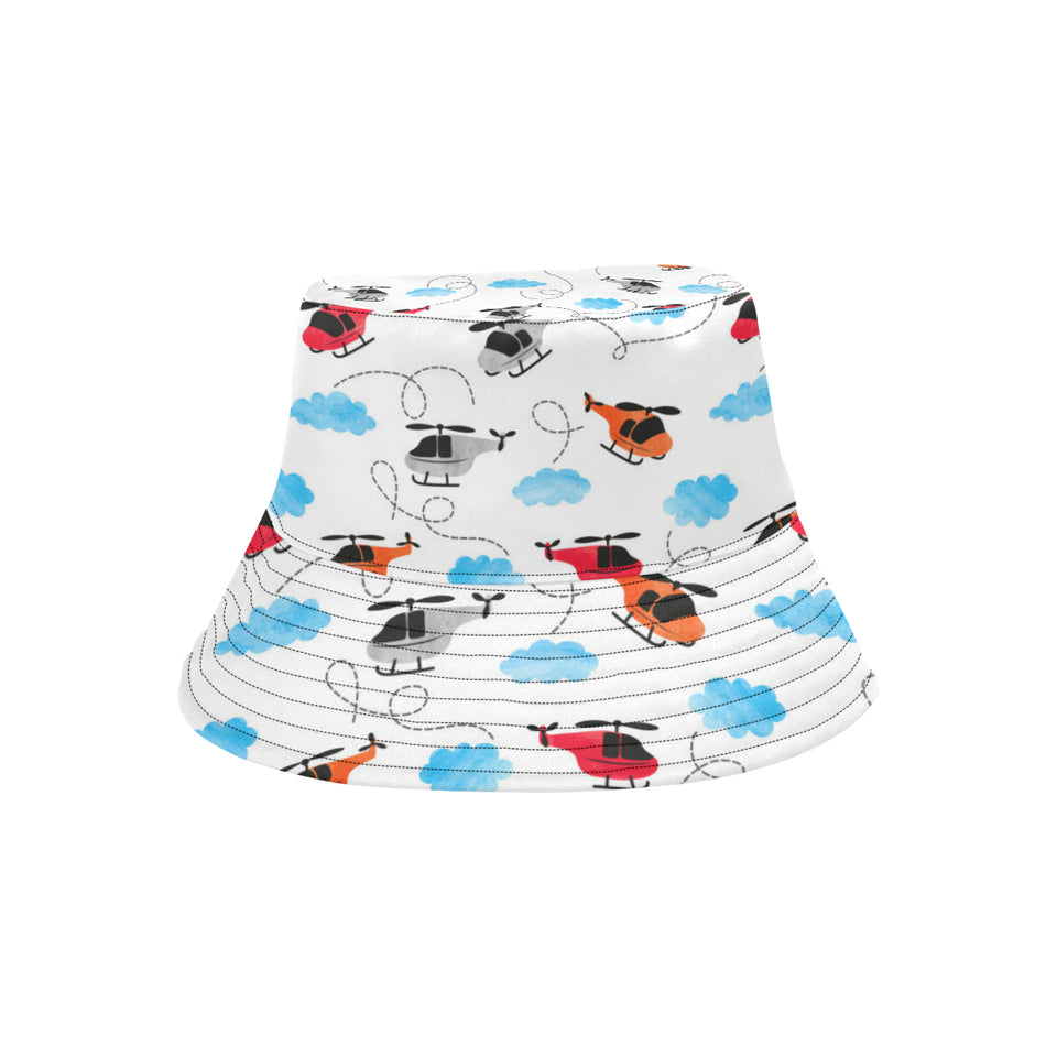 Watercolor helicopter cloud pattern Unisex Bucket Hat