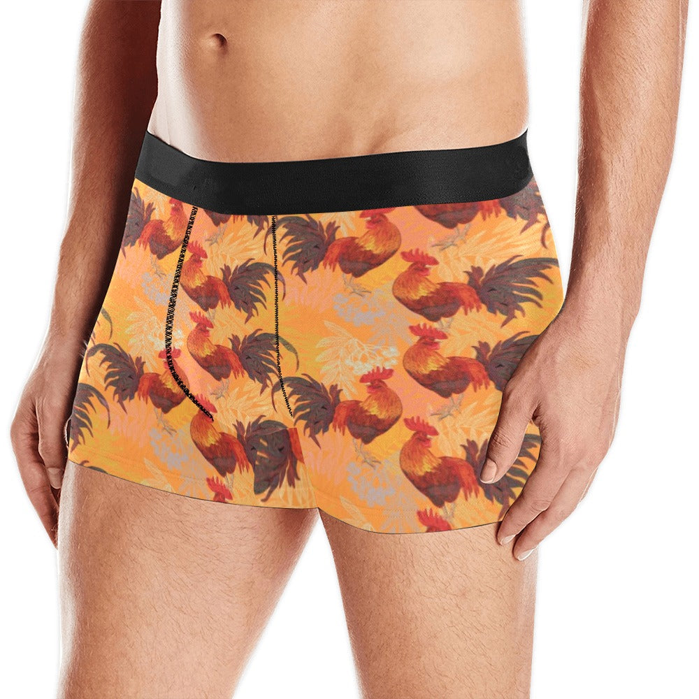 red rooster chicken cock pattern Men's All Over Print Boxer Briefs Men's Underwear