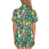 Billiard Ball Pattern Print Design 02 Women's V-Neck Short Pajama Set