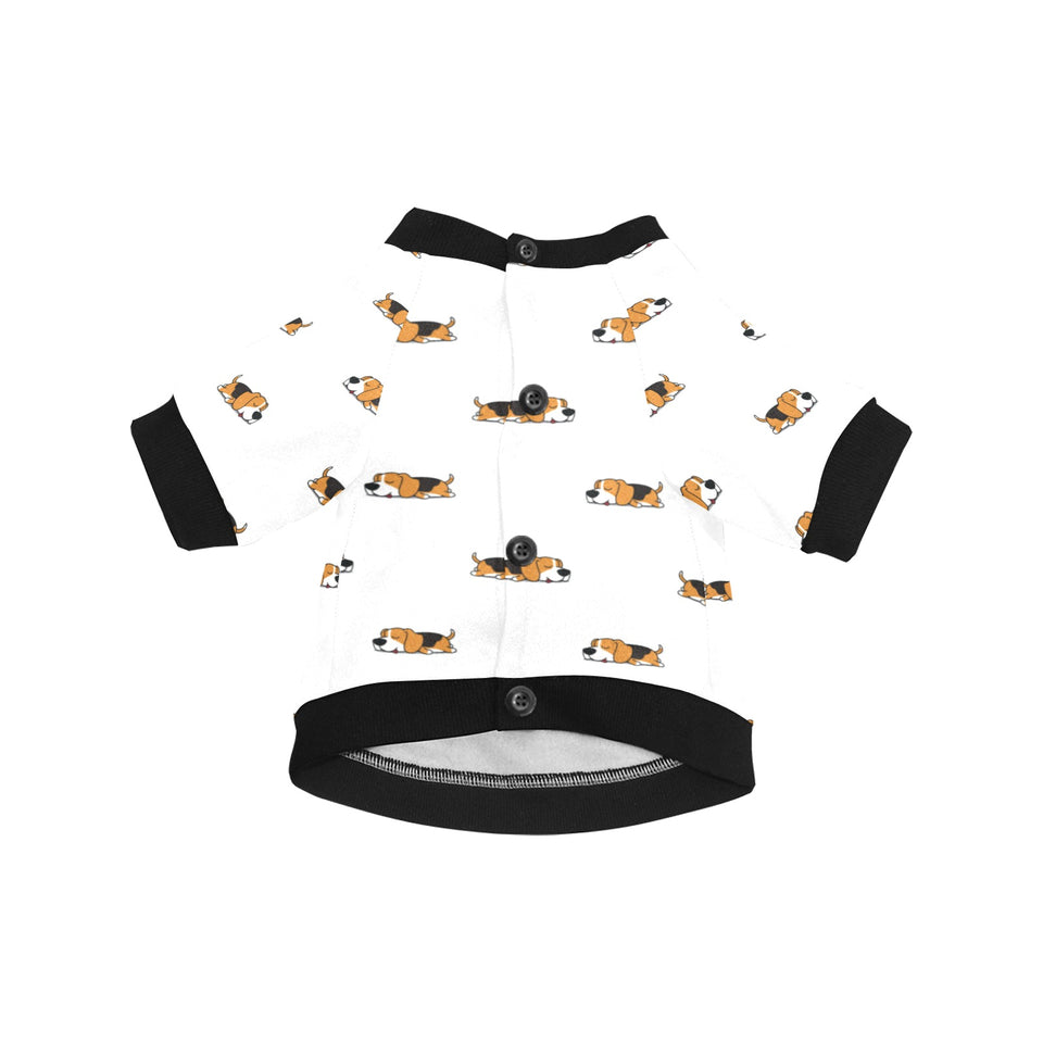 Cute beagle dog sleeping pattern All Over Print Pet Dog Round Neck Fuzzy Shirt