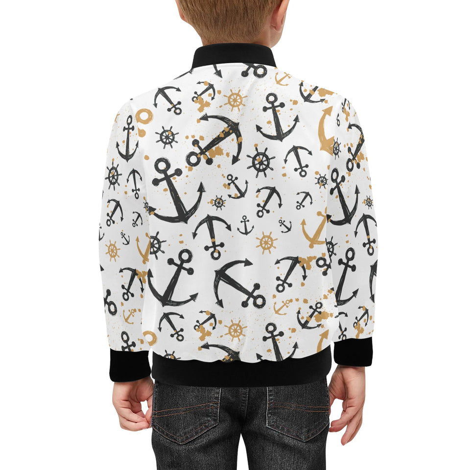 Anchors Rudders pattern Kids' Boys' Girls' Bomber Jacket