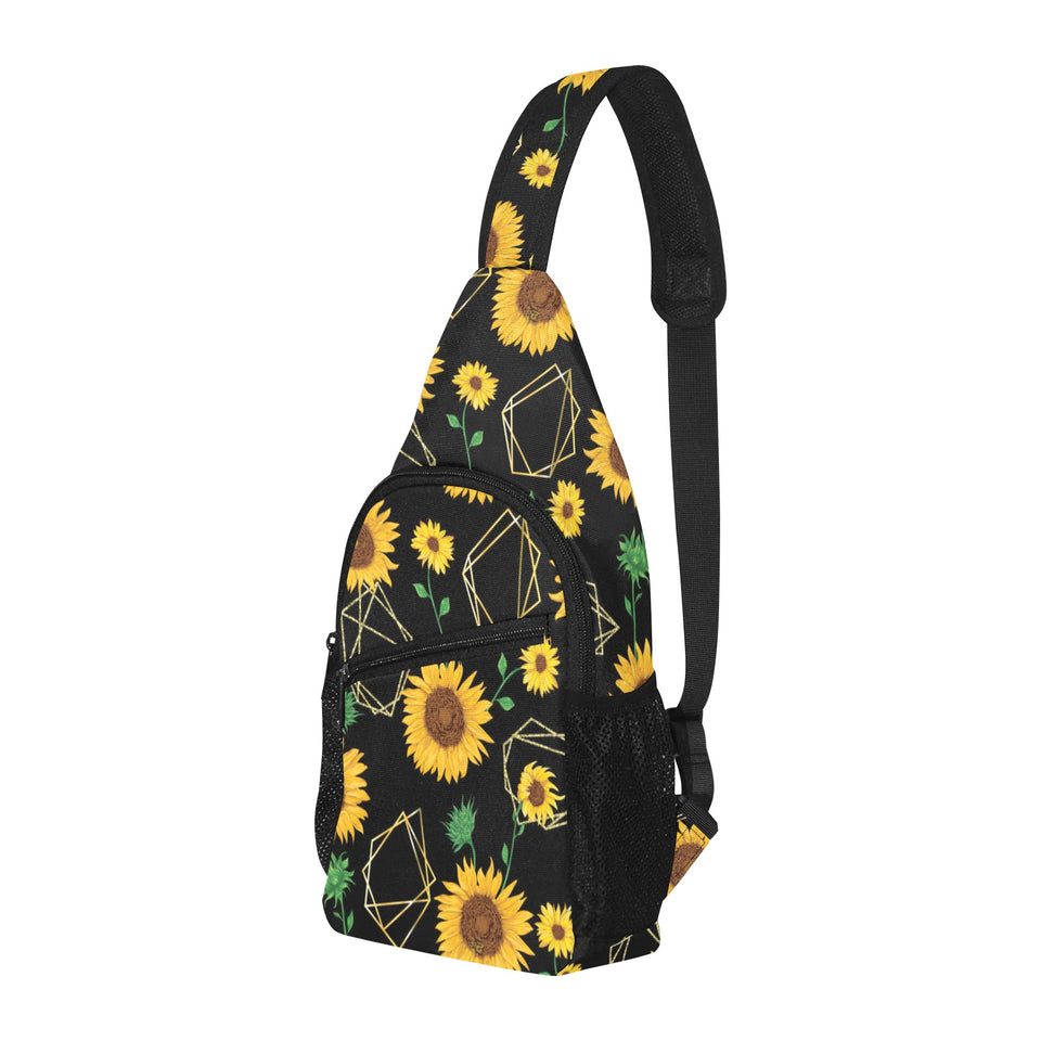 sunflower golden polygonal shapes All Over Print Chest Bag