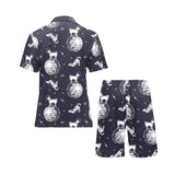 Chihuahua space helmet. astronaut pattern Men's V-Neck Short Pajama Set