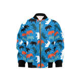 Colorful rhino pattern Kids' Boys' Girls' Bomber Jacket
