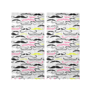 Mustache Beard Pattern Print Design 02 Gauze Curtain