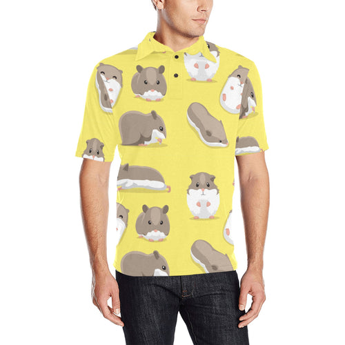 Cute Hamster pattern Men's All Over Print Polo Shirt