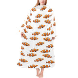 Clown Fish Pattern Print Design 03 Blanket Robe with Sleeves