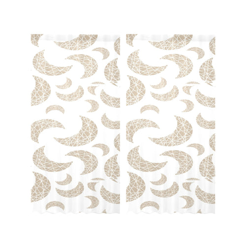 Cool gold moon abstract pattern Gauze Curtain