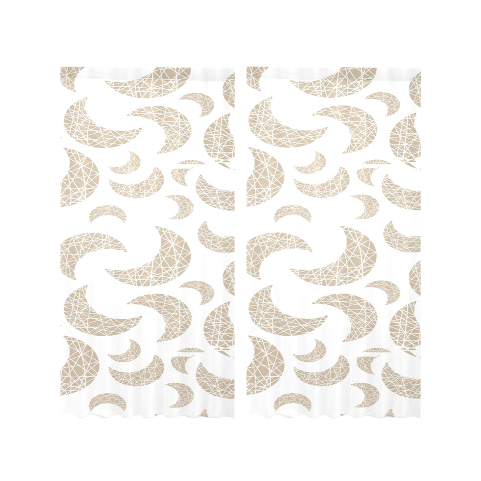 Cool gold moon abstract pattern Gauze Curtain