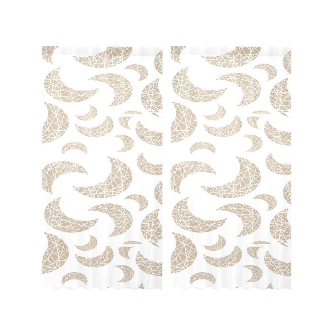 Cool gold moon abstract pattern Gauze Curtain