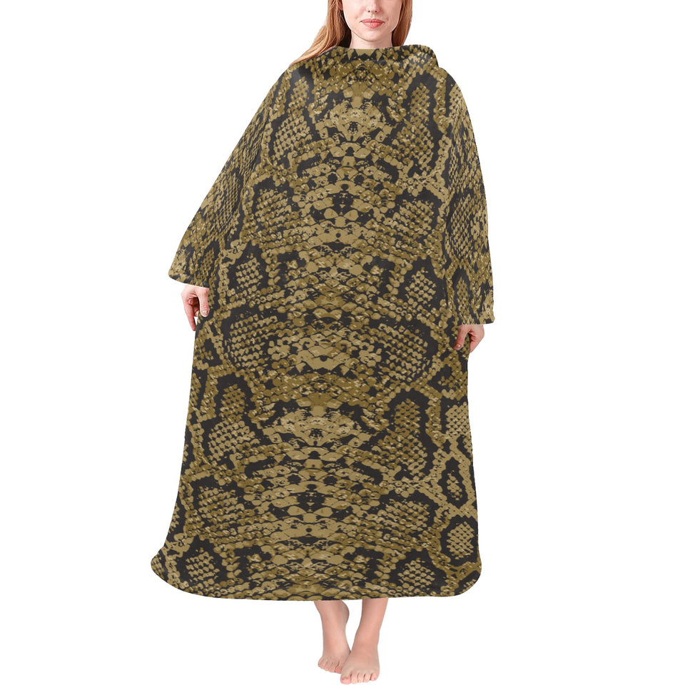 Snake skin pattern Blanket Robe with Sleeves