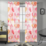 Hand drawn heart design pattern Gauze Curtain