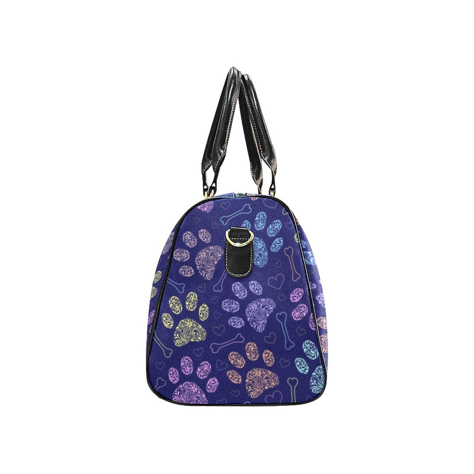 Dog Paws Pattern Print Design 02 Travel Bag