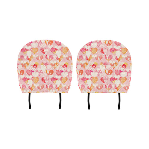 Hand drawn heart design pattern Car Headrest Cover