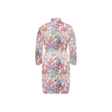 Coral Reef Pattern Print Design 03 Men's Long Sleeve Belted Night Robe