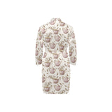 Tea pots Pattern Print Design 03 Men's Long Sleeve Belted Night Robe