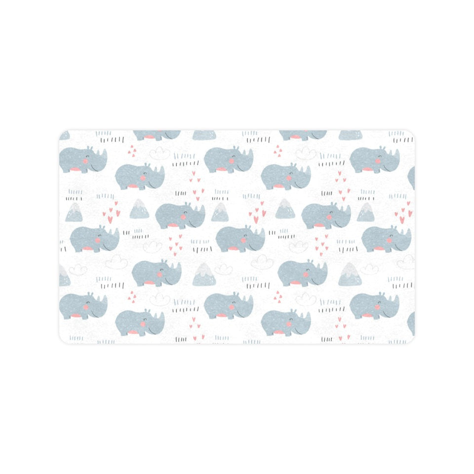 cute rhino heart pattern Doormat