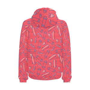 Skate Board Pattern Print Design 01 Men's Padded Hooded Jacket