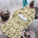 Light Green camouflage pattern Blanket Robe with Sleeves