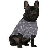 sushi pattern black background All Over Print Pet Dog Round Neck Fuzzy Shirt