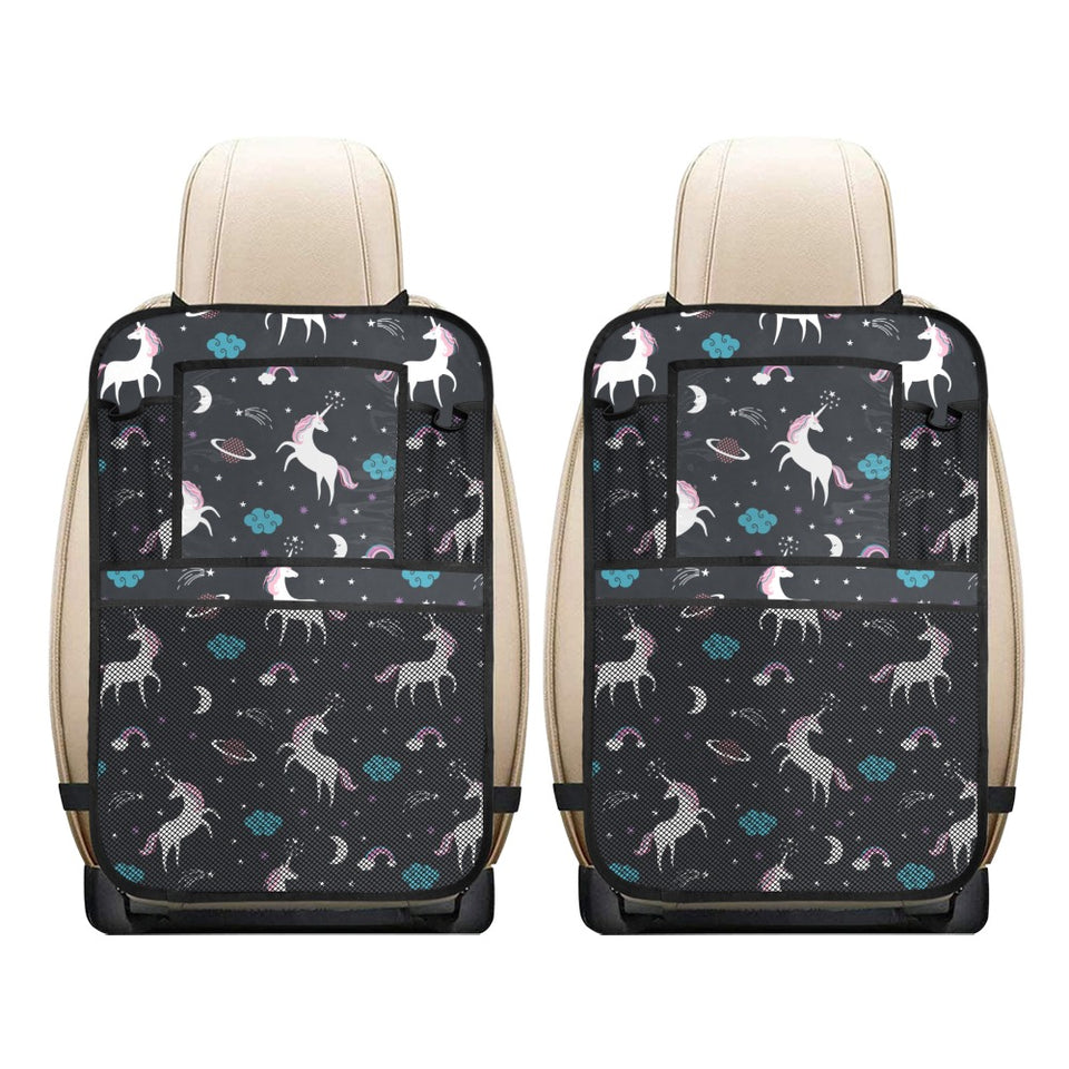 unicorn rainbows moon clound star pattern Car Seat Back Organizer