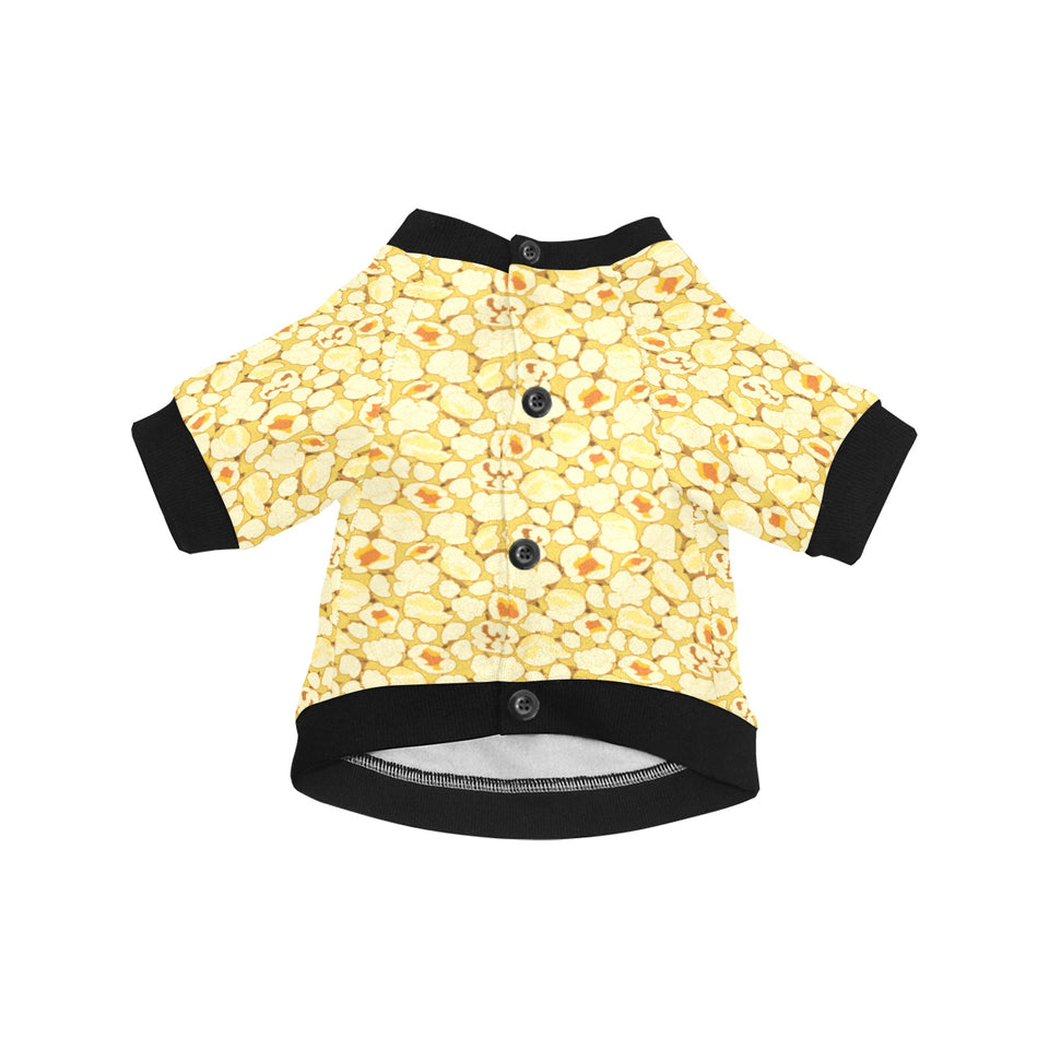 Popcorn Pattern Print Design 04 All Over Print Pet Dog Round Neck Fuzzy Shirt