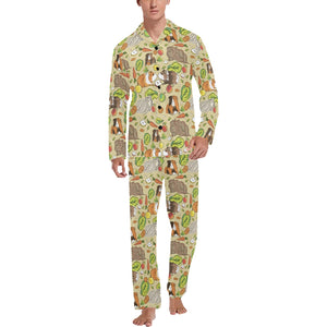 Guinea Pig Pattern Print Design 04 Men's Long Pajama Set