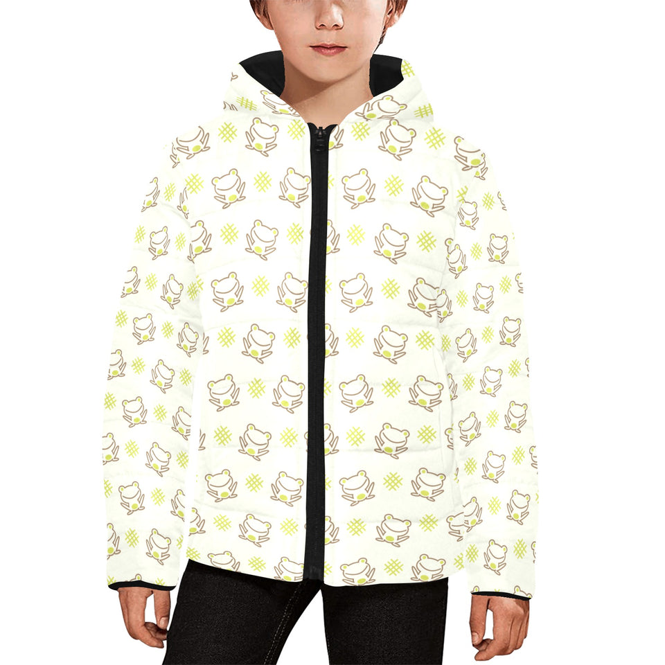 Cute cartoon frog baby pattern Kids' Boys' Girls' Padded Hooded Jacket