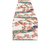 Peacock tropical flower pattern Table Runner