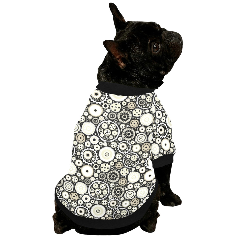 Gear Pattern Print Design 02 All Over Print Pet Dog Round Neck Fuzzy Shirt