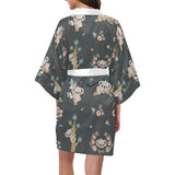 Cute koala pattern Women's Short Kimono Robe