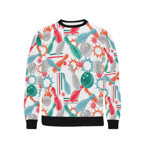 Watercolor bowling pattern Men's Crew Neck Sweatshirt