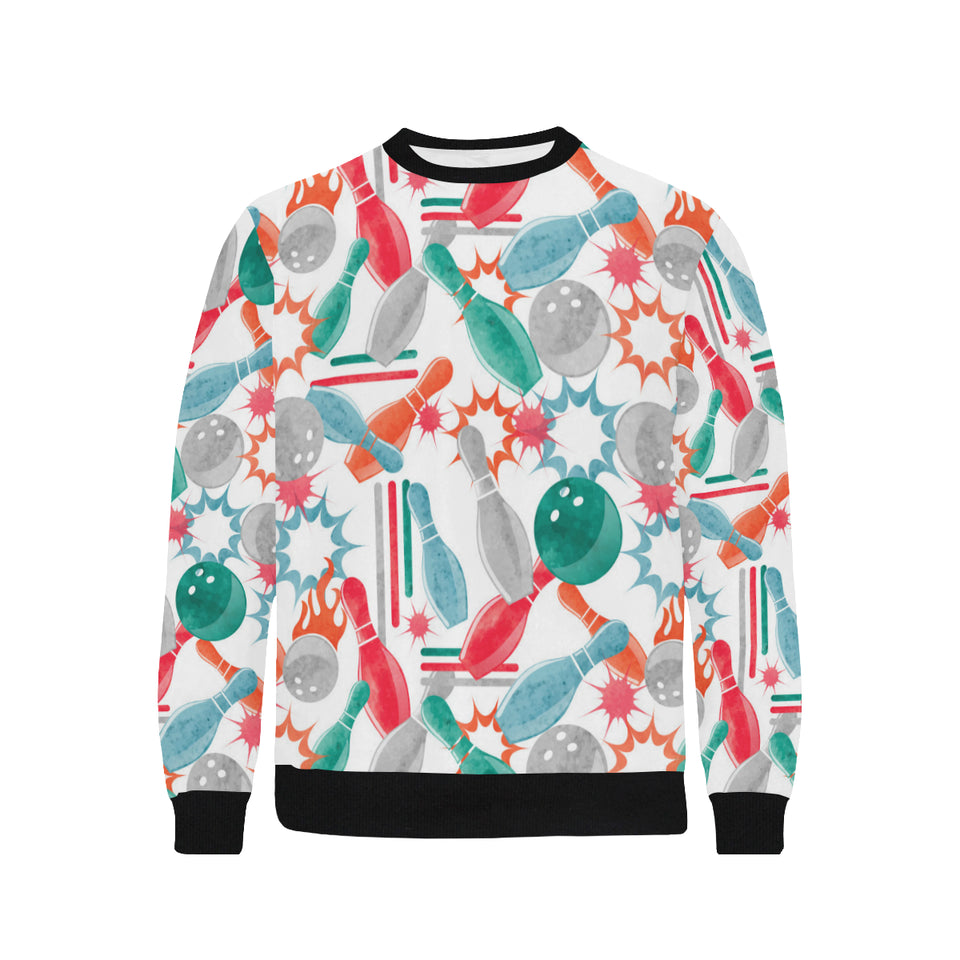 Watercolor bowling pattern Men's Crew Neck Sweatshirt