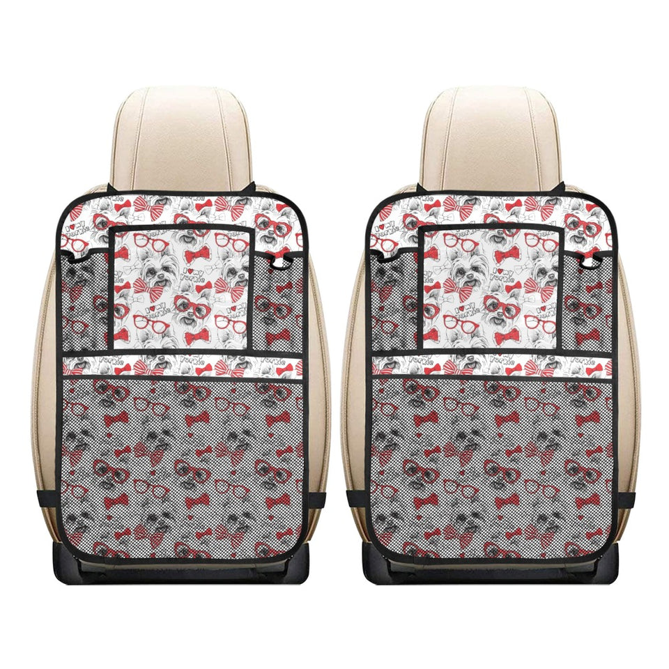 Yorkshire Terrier Pattern Print Design 04 Car Seat Back Organizer
