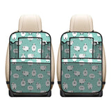 Cute sheep green background Car Seat Back Organizer