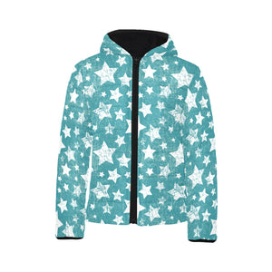 Vintage star pattern Kids' Boys' Girls' Padded Hooded Jacket