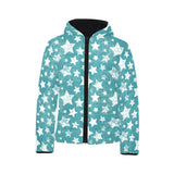 Vintage star pattern Kids' Boys' Girls' Padded Hooded Jacket