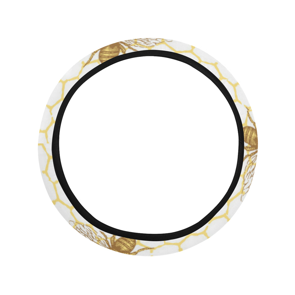 Bee honeycomb seamless design pattern Car Steering Wheel Cover
