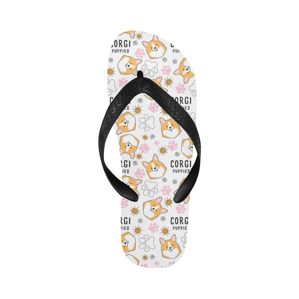 Corgi Dog Pattern Unisex Flip Flops